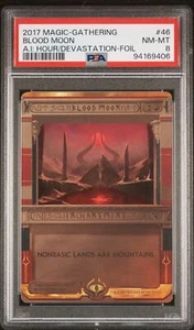 2017 MTG AMONKHET INVOCATIONS: HOUR OF DEVASTATION FOIL #46 BLOOD MOON PSA 8 - Picture 1 of 2