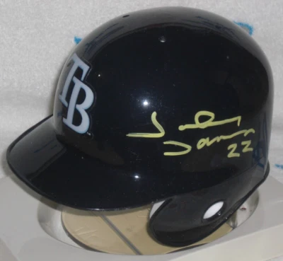 JOHNNY DAMON SIGNED TAMPA BAY RAYS RIDDELL MINI HELMET - J.S.A. Authenticated - Image 1 of 4