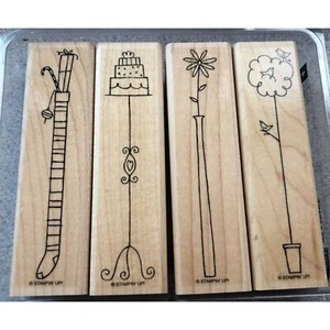 Stampin' Up Its a Stretch Set de 4 estampillas de goma florales Navidad boda pájaros - Imagen 1 de 4