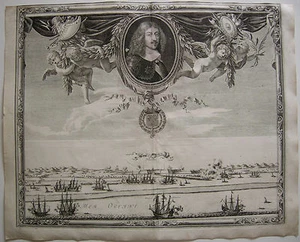 Mardick Dunkerque Nord Vue totale Gravure cuivre Kuperstich 1650 France - Bild 1 von 1