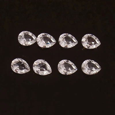 Lote de 130 piedras preciosas sueltas naturales de zafiro blanco de 5-6 quilates corte pera certificado AGL Foto 1 de 4