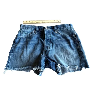BDG Shorts Denim Blue Women's Size 27 Womens Low Rise Boyfriend Pocket Button - Picture 1 of 7
