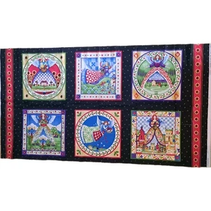 Panel de tela artesanal edredón de costura de algodón Jim Shore de 6 bloques Christmas Angels 23"x44" - Imagen 1 de 8