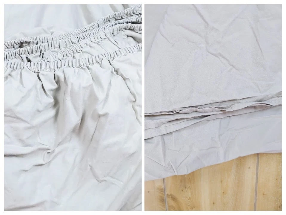 IKEA DVALA KING 100% Algodón Juego de Sábanas Ajustables y Planas Ropa de Cama Beige Lote de 2 Piezas Foto 1 de 4