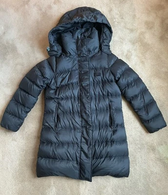 Nike Black Long Puffer Jacket Hooded Women’s Medium M Winter Coat Insulated - Image 1 of 4