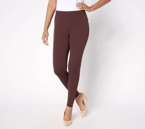 Women with Control Regular Pull On Luxe Ponte Leggings Dark Roast 1X New - Picture 1 of 1