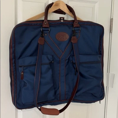 YSL Vintage Yves Saint Laurent travel Bag garment hanging suit carrier navy blue - Image 1 of 4