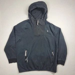 Polo Ralph Lauren Performance Jacket Mens XL Black Water-Repellent Hybrid Hoodie - Picture 1 of 11