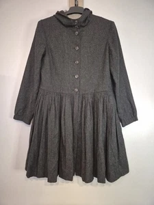 Cabbages And Roses Charcoal Bunty  Lambswool & Cotton Coat UK Size Medium - Picture 1 of 8
