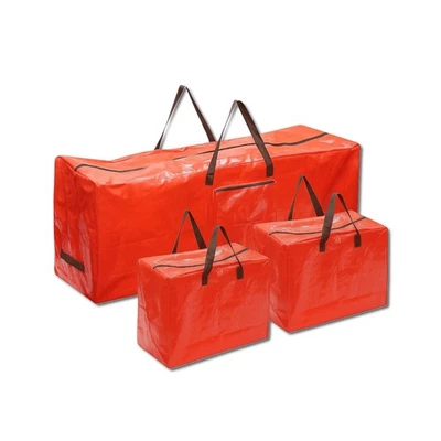 SET OF 3 RED CHRISTMAS TREE STORAGE BAG SPACE SAVING DURABLE XMAS STORAGE BAG - Image 1 of 4