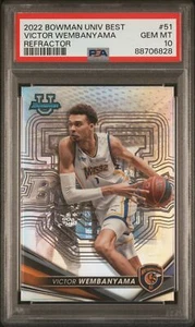 PSA 10 VICTOR WEMBANYAMA 2022-23 Bowman University's Best REFRACTOR RC GEM MINT - Bild 1 von 2