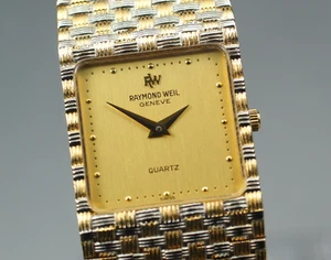 Raymond Weil 9058 Damen Quarzuhr 18K vergoldet quadratisches Gehäuse - Swiss ... - Bild 1 von 10