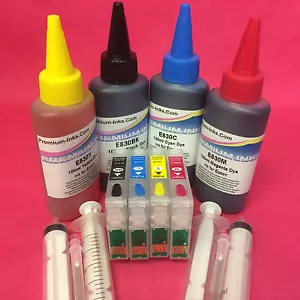 CARTUCHOS VACÍOS RECARGABLES + JERINGAS DE TINTA PARA EPSON WORKFORCE WF 2630WF 2630 WF - Imagen 1 de 4