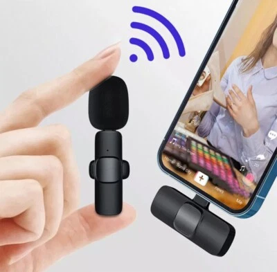 Lavalier Microphone Wireless Audio Video Recording Mini Mic For iPhone - Image 1 of 4