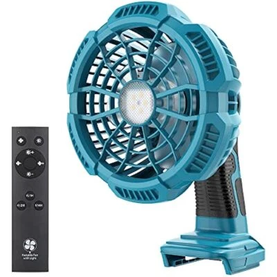 Portable Fan For Makita 18V Li-ion Battery Cordless Jobsite Fan With 9W Light - Image 1 of 4