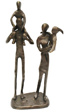Danya B Bronze Cast Iron Sculpture Family Of 4 Mother Dad & Children