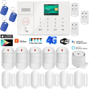 F09 WIFI 4G GSM TUYA APP Wireless Smart Home Security Burglar Alarm System+RFID - Picture 1 of 17