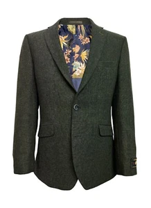 Mens Wool Tweed Jacket Blazer Peaky Blinders Horse Racing Green Hunting Shooting - Picture 1 of 5