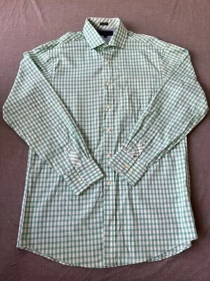 Tommy Hilfiger Button Up Shirt Adult XL 15 32/33 Green Check Long Sleeve Mens. - Image 1 of 4