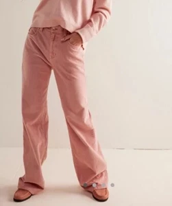 Free People Tinsley Baggy High-Rise Cord Pink Jeans - Picture 1 of 9