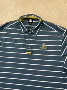 FootJoy Polo Uomo L Golf Camicia Manica Corta Righe Verde Giallo Ricamata - Foto 1 di 10