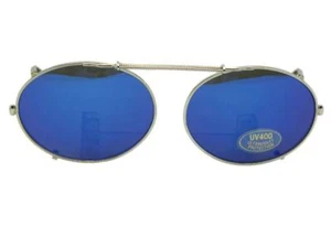 Oval Color Mirror Clip-on Sunglasses - Picture 1 of 13