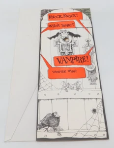 Vintage Halloween Grußkarte 1978 Hi Brows Vampir Klopfen Klopfen Witz AGC RAR - Bild 1 von 11