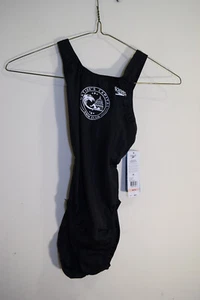 Nations Capital Swim Club Speedo One Piece Swimsuit 12 / 28 Girls Black NEW $89 - Picture 1 of 14