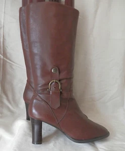 bottes bottines talon CUIR marron T 38 confection Italienne TRES BON ETAT  - Imagen 1 de 12