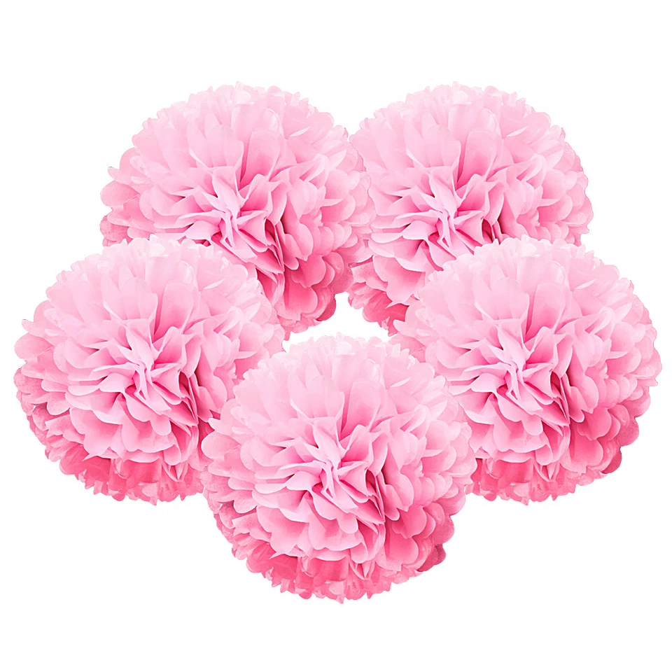 Juego de 5 pompones de papel de seda bolas de flores decoración fiesta evento cumpleaños 8" Foto 1 de 1