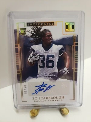Bo Scarbrough 2018 Panini Impeccable Rookie Auto #d/10 SSP 🔥 Dallas Cowboys - Image 1 of 2