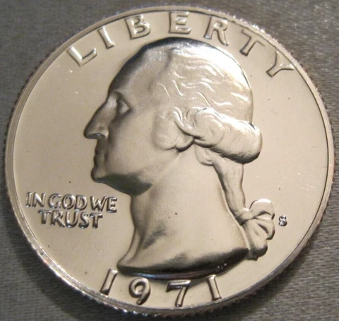 SELLING AS SHOWN - 1971 S PROOF WASHINGTON QUARTER *** FROM PROOF SET *** 584 Cover
