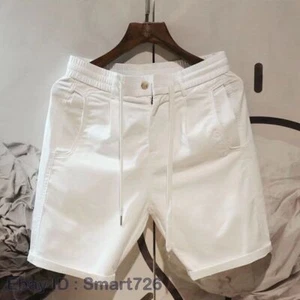 Men's Summer Solid Color Shorts Loose Casual Sports Beach Cotton Pants - Picture 1 of 20