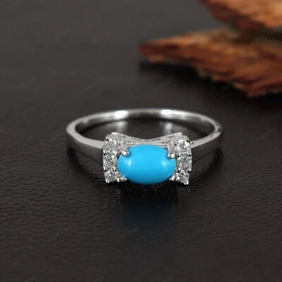 Natural Turquoise 925 Sterling Silver December Birthstone Handmade Jewelry Ring - Image 1 of 4