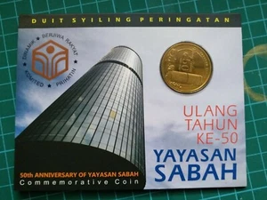 Malaysia 2016 Yayasan Sabah Ulang Tahun Ke-50 50th Anniversary BU coin card 1pc - Picture 1 of 6