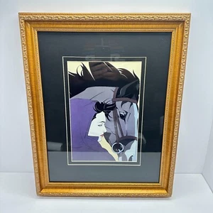 Patrick Nagel Montana Gorgeous Lady and Her Horse 80s Retro Art FRAMED Print - Picture 1 of 8