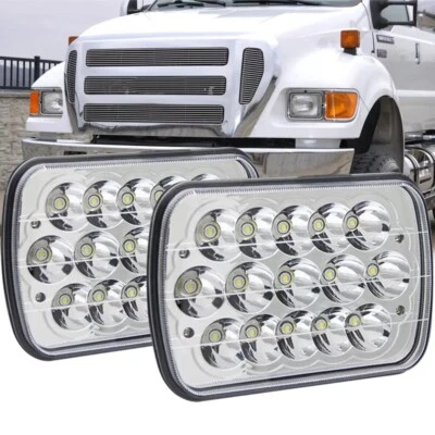 Pair 7X6" 5x7" LED Headlights For Ford Super Duty Truck F550 F650 F750 F600 F700 - Image 1 of 4