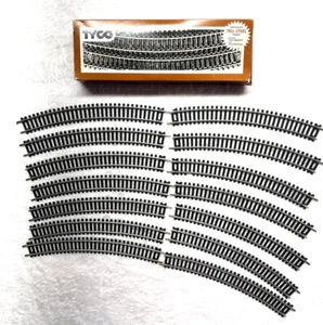 Tyco HO Scale Tru-Steel Train Tracks 15946 Curved 9" Box 14 Pieces VTG GUC - Picture 1 of 7