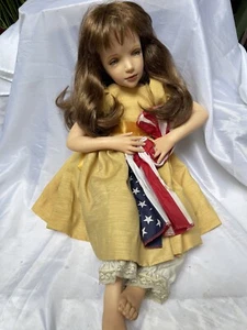 Jane Bradbury Limited My County Tis Of Thee DOLL #0243/1000 Doll And Flag. Read - Picture 1 of 8