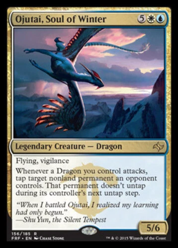 Heavy Play, Korean MTG Regular Ojutai, Soul of Winter Fate Reforged Magic the Ga - Image 1 of 1