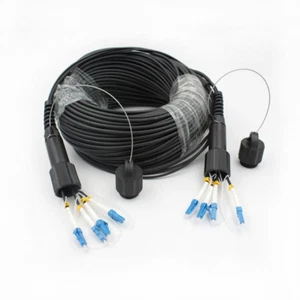 100M LC-LC SM 4 Stränge gepanzertes Feld TPU optisches Patchkabel wasserdichter Kopf-98674 - Bild 1 von 1