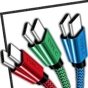 [Pack of 3]  (USB-C to USB-C) Cable Male Cable Cord Fast Charger Charging Type-C - Picture 1 of 14