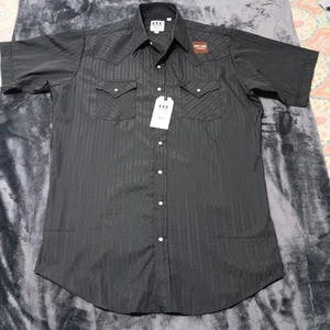 ELY Cattleman kurzärmliges Western Pearl Druckknopfhemd für Herren Large Tall neu mit Etikett - Bild 1 von 9