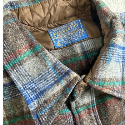 Vintage 60s Pendleton Wool Plaid Long Sleeve Medium Made in USA - Image 1 of 4