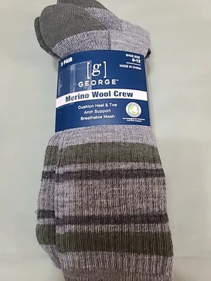 NUEVO TALLA 6-12 3 pares de calcetines para hombre GEORGE mezcla de lana merino soporte para arco doble Foto 1 de 4