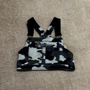 Champion Camouflage Crop Top XS Overall Straps Top Y2K Festival Rave Party - Bild 1 von 6