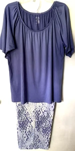 NUEVO CON ETIQUETAS $58 HUE Ultra Suave Elastizado Tejido 2 Piezas Pijama Salón Conjunto Top Pantalones Mujer XL - Imagen 1 de 1