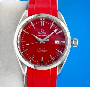 Mens Omega Seamaster Aqua Terra Co-Axial Chronometer watch - Red Dial - 2503.60 - Picture 1 of 7