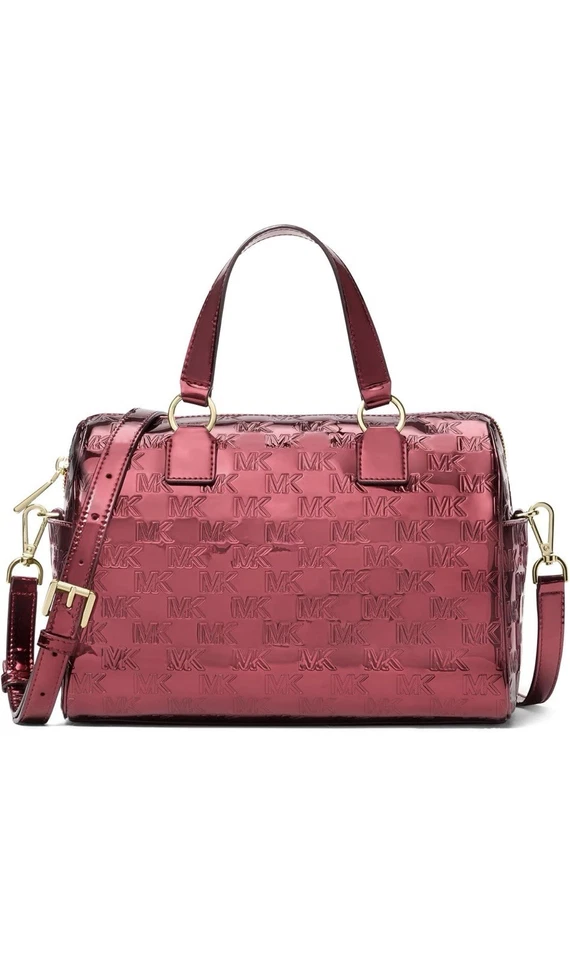 Bolso Cartera Michael Kors Mason Mediano de Lona en Rojo Profundo Foto 1 de 4