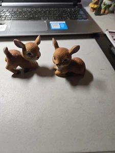 2er Set Vintage HOMCO # 1473 Rehkitze Baby Hirsch Keramik Figuren - Bild 1 von 5